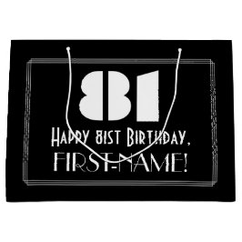 81e verjaardag ~ Art Deco geïnspireerd look "81" + Groot Cadeauzakje