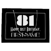 81e verjaardag ~ Art Deco geïnspireerd look "81" + Groot Cadeauzakje (Achterkant)