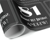 81e verjaardag - Art Deco geïnspireerde look "81", Cadeaupapier (Rol Hoek)
