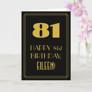 81e verjaardag ~ Art Deco geïnspireerde look "81" Kaart