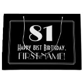 81e verjaardag: Art Deco geïnspireerde stijl "81", Groot Cadeauzakje (Voorkant)