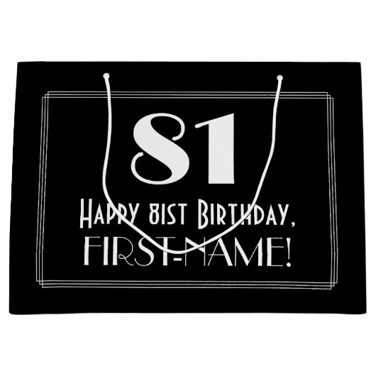 81e verjaardag: Art Deco geïnspireerde stijl "81", Groot Cadeauzakje