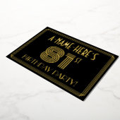 81e verjaardag — Art Deco Style "81" + Naam Folie Uitnodiging (Gedraaid)