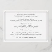 81e verjaardag — Art Deco Style "81" + Naam Folie Uitnodiging (Achterkant)