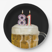 81e verjaardag bier op zwart Bord (Voorkant)