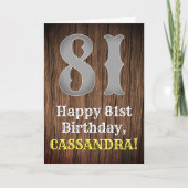 81e verjaardag: Country Western geïnspireerd uiter Kaart (Voorkant)