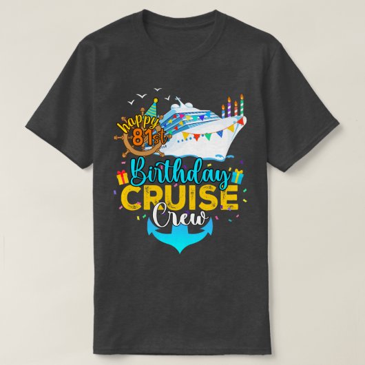 81e verjaardag Cruise Crew T-shirt (Design voorkant)