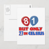 81e verjaardag design briefkaart (Voorkant / Achterkant)