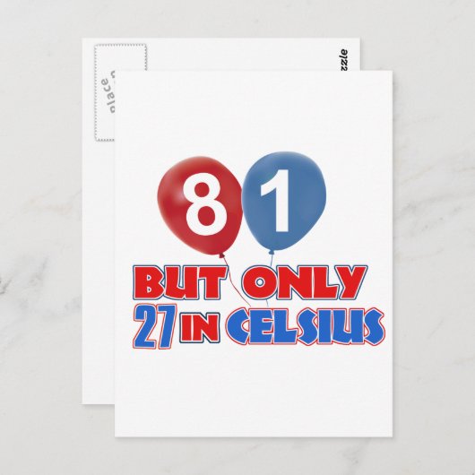 81e verjaardag design briefkaart (Voorkant / Achterkant)