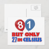 81e verjaardag design briefkaart (Voorkant / Achterkant)