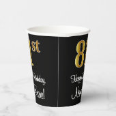 81e verjaardag - Elegante luxe Faux Gold look # Papieren Bekers (Rechts)