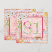 81e verjaardag feest scrapbooking stijl kaart (Voorkant / Achterkant)