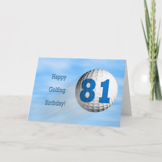 81e verjaardag golfkaart kaart (Voorkant)