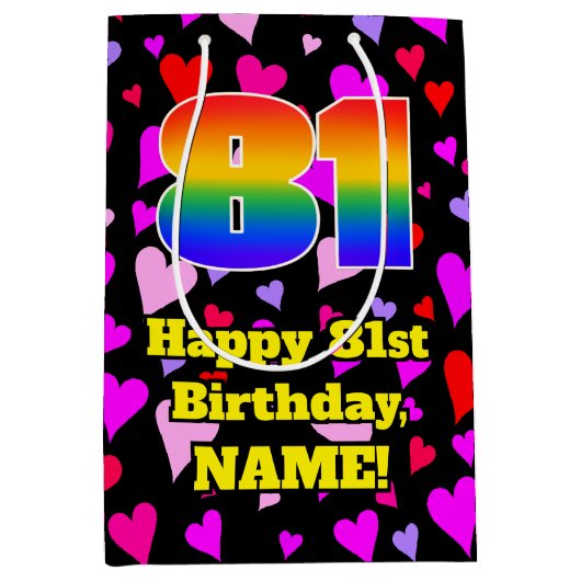 81e verjaardag: Het liefhebbende Kunstpatroon, Reg Medium Cadeauzakje (Voorkant)