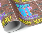 81e verjaardag: Leuk, Urban Graffiti geïnspireerd  Cadeaupapier (Rol Hoek)