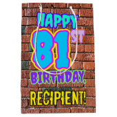 81e verjaardag: Leuk, Urban Graffiti geïnspireerd  Medium Cadeauzakje (Voorkant)