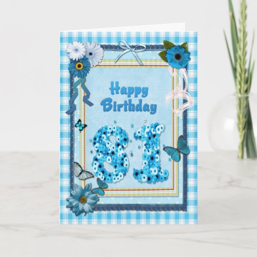 81e verjaardag met een scrapbook-effect kaart (Voorkant)