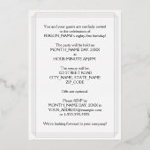 81e verjaardag Partij — Fancy Manuscript & de Naam Folie Uitnodiging (Achterkant)