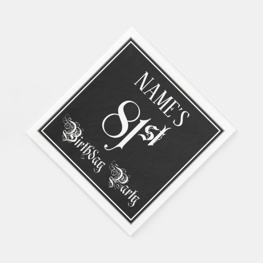 81e verjaardag Partij — Fancy Manuscript + de Naam Servet (Hoek)