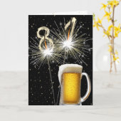 81e Verjaardag Sparklers met Beer Mok Kaart (Gele Bloem)