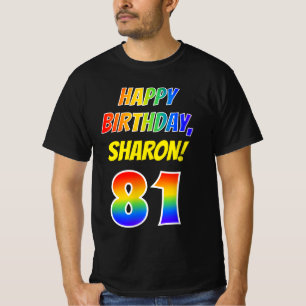 81e verjaardag — Vet, Leuk, Regenboog 81, Aangepas T-shirt