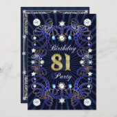 81e verjaardagsfeest met massa's juwelen kaart (Voorkant / Achterkant)