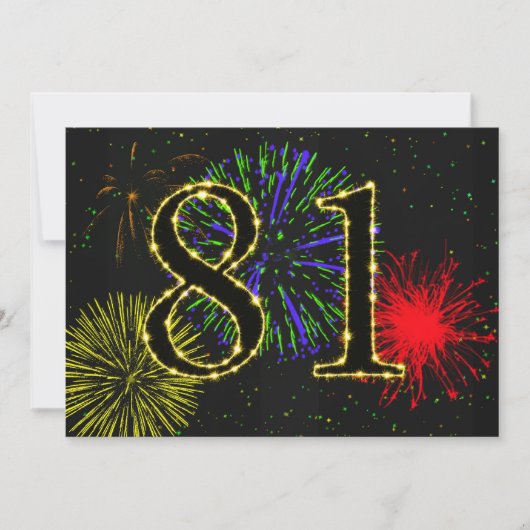 81e verjaardagsfeestje uitnodigen kaart (Voorkant)