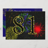 81e verjaardagsfeestje uitnodigen kaart (Voorkant / Achterkant)