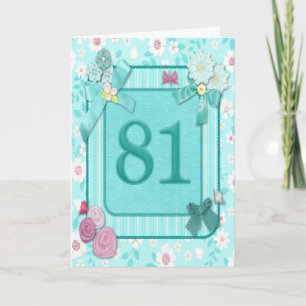 81e verjaardagskaart met bloemen kaart