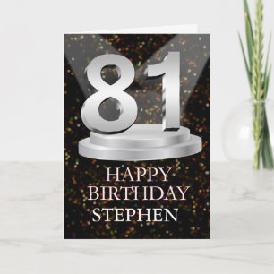 81st Birthday Spotlights Voeg een naam toe Kaart