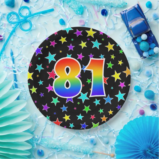 81ste evenement: Vet, Leuk, Kleurrijke Regenboog 8 Papieren Bordje (Feest)