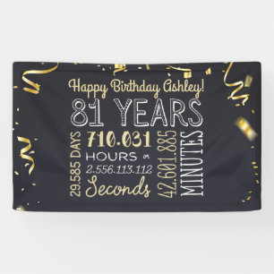 81ste jaarbanner - 81 jaar Chic Gold-uren Spandoek