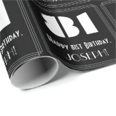81ste verjaardag: Art Deco Geïnspireerde look "81" Cadeaupapier (Rol Hoek)
