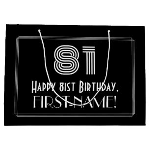 81ste verjaardag — Art Deco Geïnspireerde look "81 Groot Cadeauzakje