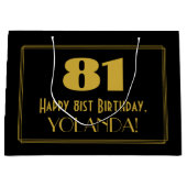 81ste verjaardag — Art Deco Geïnspireerde look "81 Groot Cadeauzakje (Voorkant)