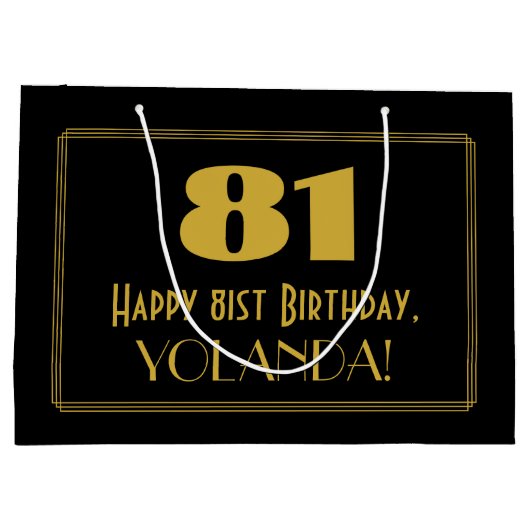 81ste verjaardag — Art Deco Geïnspireerde look "81 Groot Cadeauzakje (Achterkant)