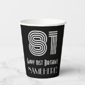 81ste verjaardag — Art Deco Geïnspireerde look "81 Papieren Bekers (Achterkant)