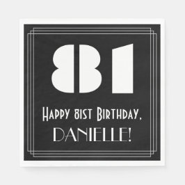 81ste verjaardag: Art Deco Geïnspireerde look "81" Servet