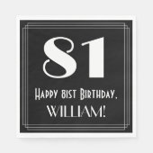 81ste verjaardag ~ Art Deco Geïnspireerde look "81 Servet (Voorkant)