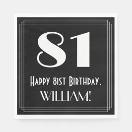 81ste verjaardag ~ Art Deco Geïnspireerde look "81 Servet