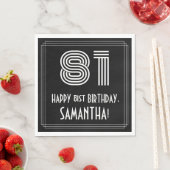 81ste verjaardag: Art Deco Geïnspireerde look "81" Servet (Insitu)