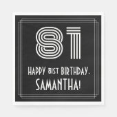 81ste verjaardag: Art Deco Geïnspireerde look "81" Servet (Voorkant)