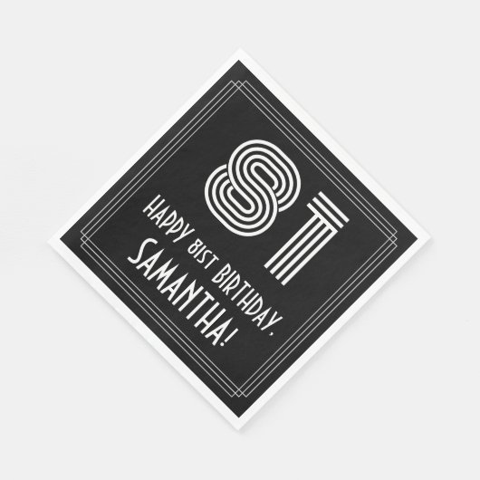 81ste verjaardag: Art Deco Geïnspireerde look "81" Servet (Hoek)