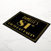 81ste verjaardag: Art Deco Kijk "81", met naam Folie Uitnodiging (Gedraaid)