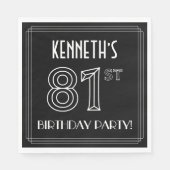 81ste verjaardag: Art Deco Style + aangepaste naam Servet (Voorkant)