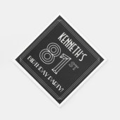 81ste verjaardag: Art Deco Style + aangepaste naam Servet (Hoek)