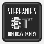 81ste verjaardag: Art Deco Style en aangepaste naa Vierkante Sticker (Voorkant)