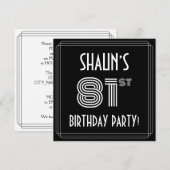 81ste verjaardag: Art Deco Style met aangepaste na Kaart (Voorkant / Achterkant)