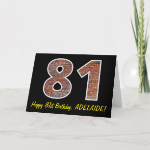 81ste verjaardag - Brick Wall Pattern "81" met naa Kaart