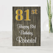 81ste verjaardag: Elegant Faux Gold Kijk #, Faux W Kaart (Voorkant)